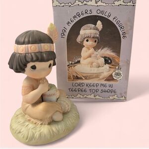 RARE MEMBERS ONLY Precious Moments figurine "Lord Keep Me In Teepee Top Shape"
